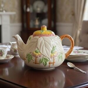 1950s Brentleigh Stafforshire England Ceramic Teapot Collectible FLAW READ